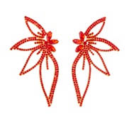 (A1229gold red )occidental style wind fashion exaggerating diamond big butterfly earrings super big Earring woman