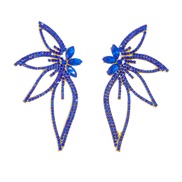 (A123 gold blue )occidental style wind fashion exaggerating diamond big butterfly earrings super big Earring woman