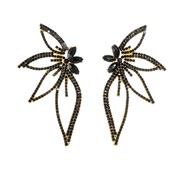 (A1231gold  Black )occidental style wind fashion exaggerating diamond big butterfly earrings super big Earring woman