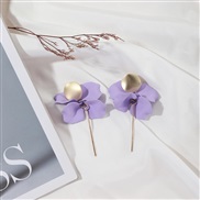 (purple)fashion exaggerating high petal Leaf earrings original Earring woman