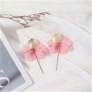( Pink)fashion exaggerating high petal Leaf earrings original Earring woman