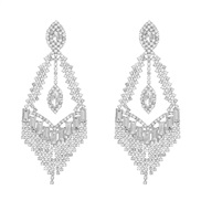 ( Silver)super claw chain occidental style earrings lady geometry tassel Earring banquet style bride