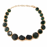( green) occidental style necklace woman multilayer Round Alloy resin Bohemian style sweater chain