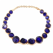 ( blue) occidental style necklace woman multilayer Round Alloy resin Bohemian style sweater chain