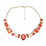( red)exaggerating occidental style necklace fully-jewelled woman multilayer geometry glass diamond super sweater chain