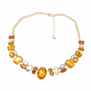 ( yellow)exaggerating occidental style necklace fully-jewelled woman multilayer geometry glass diamond super sweater ch