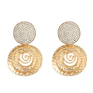 ( Gold)Autumn and Winter occidental style earrings Alloy Earring woman multilayer Round