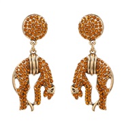 ( brown)occidental style exaggerating earrings fully-jewelled Earring woman fashion animal