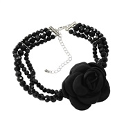 ( black)Autumn and Winter flowers necklace occidental style woman multilayer Acrylic weave elegant sweater chain
