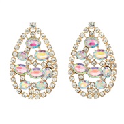 (AB color)trend colorful diamond earrings drop ear stud woman Rhinestone diamond occidental styleearrings