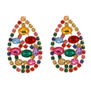 ( Color)trend colorful diamond earrings drop ear stud woman Rhinestone diamond occidental styleearrings