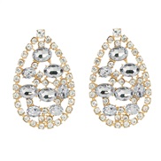 ( white)trend colorful diamond earrings drop ear stud woman Rhinestone diamond occidental styleearrings