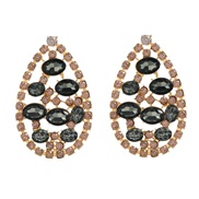 ( black)trend colorful diamond earrings drop ear stud woman Rhinestone diamond occidental styleearrings
