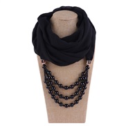 ( black)imitate Pearl belt necklace woman spring autumn ethnic style pendant travel