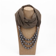 (grey )imitate Pearl belt necklace woman spring autumn ethnic style pendant travel