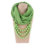 (green )imitate Pearl belt necklace woman spring autumn ethnic style pendant travel