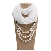 ( white)imitate Pearl belt necklace woman spring autumn ethnic style pendant travel