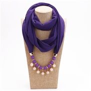 (purple)Pearl Chiffon necklace woman spring Autumn and Winter fashion spring summer woman