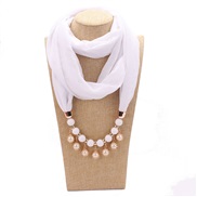 ( white)Pearl Chiffon necklace woman spring Autumn and Winter fashion spring summer woman