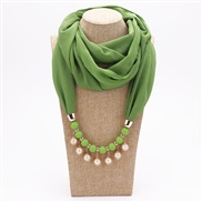 (green )Pearl Chiffon necklace woman spring Autumn and Winter fashion spring summer woman