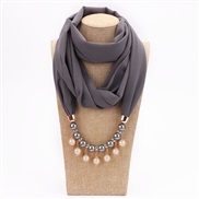 (Dark gray)Pearl Chiffon necklace woman spring Autumn and Winter fashion spring summer woman