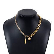 ( Gold)occidental style splice beads pendant necklace  brief wind chain