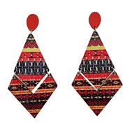 ( red) medium Earringeach earrings rhombus retro rhombus big earrings