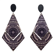 ( black) medium Earringeach earrings rhombus retro rhombus big earrings