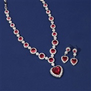 ( red)Japan and Korea brief zircon love necklace woman  occidental styleins samll mosaic heart-shaped clavicle chain