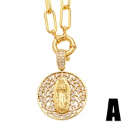(A)occidental style diamond color zircon necklace woman creative pendant clavicle chainnkb