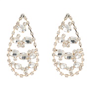 ( Golden white )earrings fully-jewelled drop earrings occidental style Earring woman fashion fully-jewelled banquet