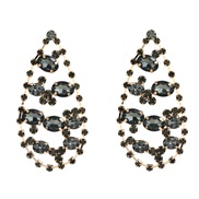 (gold  Black )earrings fully-jewelled drop earrings occidental style Earring woman fashion fully-jewelled banquet