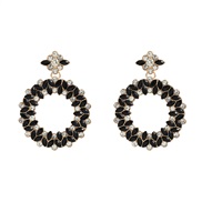( black)trend colorful diamond earrings occidental style exaggerating Earring lady fully-jewelled flowers Round earring