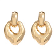 ( Gold)Autumn and Winter Alloy earrings occidental style Earring woman fashion exaggerating geometry Metal