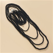 ( black)Autumn and Winter multilayer imitate Pearl necklace four lady banquet occidental stylenecklace