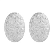 ( Silver)Autumn and Winter Alloy earrings occidental style exaggerating Earring woman Round pattern Metal ear studearri