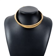 ( Gold)occidental style exaggerating Double layer personality wind necklace  fashion punk wind snake chain bracelet