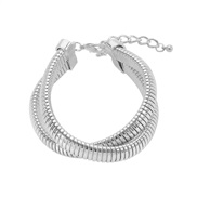 (B2319)occidental style exaggerating Double layer personality wind necklace  fashion punk wind snake chain bracelet