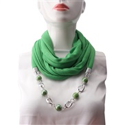 ( green)ethnic style ornament pure color Round ceramic gem necklacel travel scarves