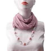 ethnic style ornament pure color Round ceramic gem necklacel travel scarves
