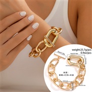 ( 1  Bracelet Gold 2316)occidental style  punk trend aluminum chain multilayer necklace  fashion geometry Metal buckle 
