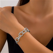 ( 2  Bracelet White K 23 2)occidental style  punk trend aluminum chain multilayer necklace  fashion geometry Metal buck