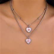 ( 3  White K2 4568)occidental style  brief small fresh samll dog heart-shaped pendant necklace set  all-Purpose animal