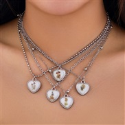 ( 4  White K5 4569)occidental style  brief small fresh samll dog heart-shaped pendant necklace set  all-Purpose animal