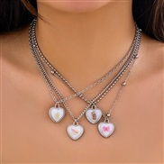 ( 5  White K4 457 )occidental style  brief small fresh samll dog heart-shaped pendant necklace set  all-Purpose animal