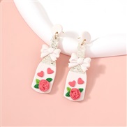 ( white) flowers lovely all-Purpose temperament ear stud earrings Earring woman