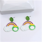 ( greencolor )occidental style wind Acrylic earrings ear stud earring personality woman
