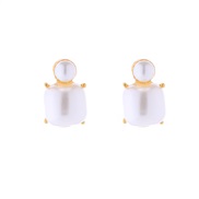 ( white)retro color Alloy diamond Pearl earrings fashion silver ear stud samll high brief