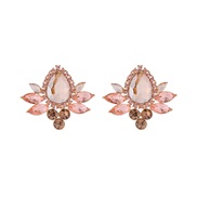 (coffeeg )earrings temperament retro geometry glass diamond earrings samll Alloy diamond Earring