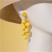 (1  25981  yellow)occidental style women color grape long style earrings Earring